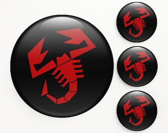 Set van 4 Abarth-naafdopstickers Custom velglogostickers zelfklevende vinylemblemen