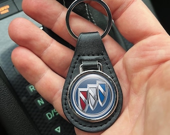 Buick Leather Keychain Personalized Leather Key Ring with Buick Logo Custom Car Keychain Gift for Him