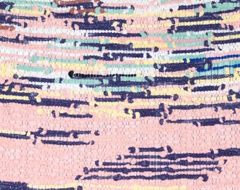 Large - 24-inch-wide Handwoven Rag Rug – upcycled entry rug from donated fabric