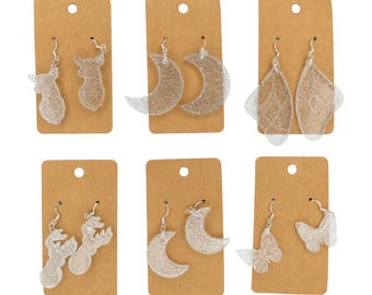 Handmade Resin Earrings - Lightweight, Transparent with Glitter