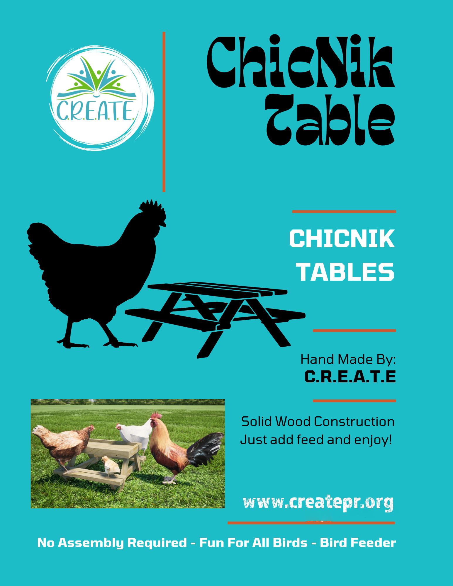 Chick‑nik Tables – Handmade Pine Picnic Tables for Chickens & Backyard ...
