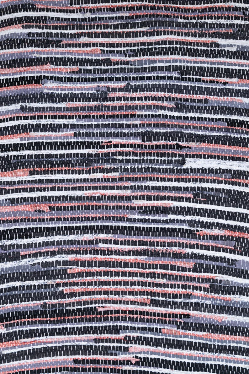Large - 24-inch-wide Handwoven Rag Rug – Upcycled Entry Rug From ...