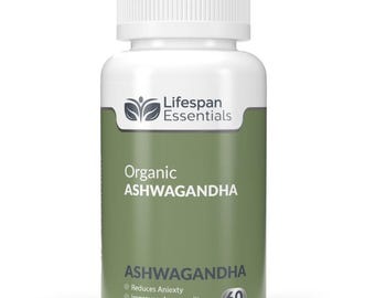 Organic Ashwagandha supplement - 1000mg - Lifespan Essentials - Stress, sleep & anxiety support