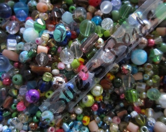 250 Small Glass Bead Mix, Bulk Assortment FREE SHIPPING