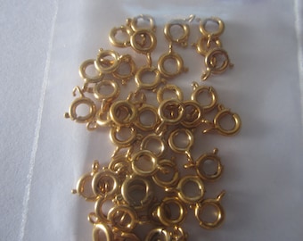 6 mm Round Gold Plated Clasps x50