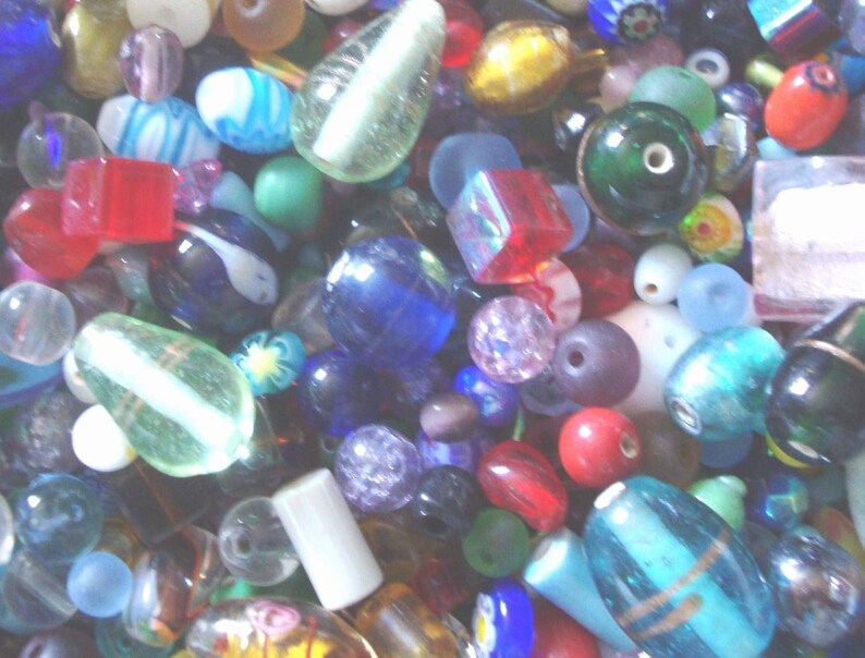 200 Mixed Assorted Bulk Glass Beads Etsy