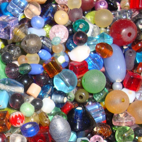 200 Mixed Assorted Bulk Glass Beads Etsy