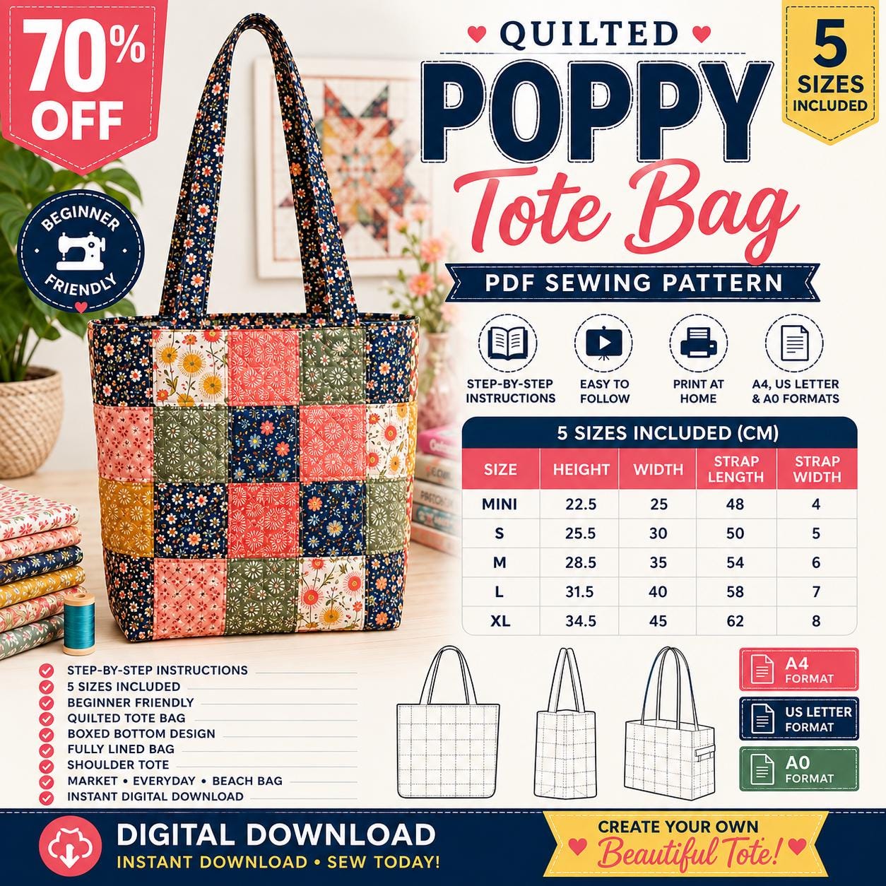 Quilted Bag - Etsy