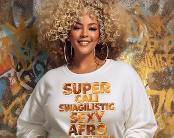 Imagem PNG da Cultura Negra | Design Super Cali Swagilistic (Download Digital)