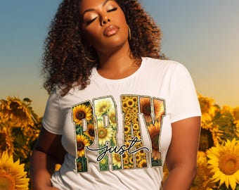 Sunflower PRAY PNG, Leopard Christian Shirt Design, Prayer Warrior Sublimation Download