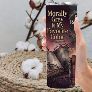 Dark Romance Booktok Tumbler Wrap PNG, Morally Grey Villain Reader Design, Spicy Romance Book Club 20oz Skinny Sublimation image 4