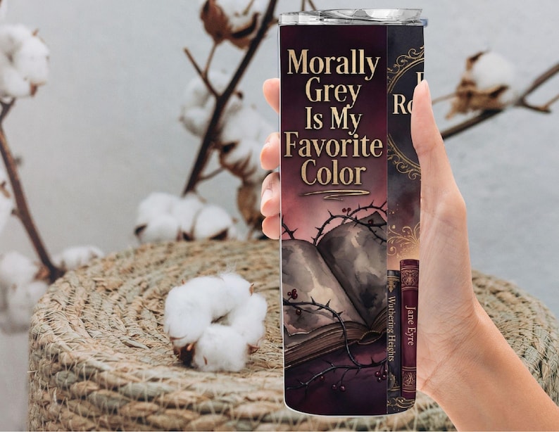 Dark Romance Booktok Tumbler Wrap PNG, Morally Grey Villain Reader Design, Spicy Romance Book Club 20oz Skinny Sublimation image 4