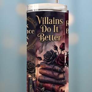 Dark Romance Booktok Tumbler Wrap PNG, Morally Grey Villain Reader Design, Spicy Romance Book Club 20oz Skinny Sublimation image 6