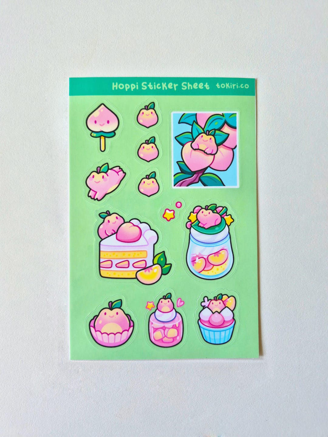 Peach Frog Sticker Sheet | Cute Animal Stickers | Journal & Planner ...