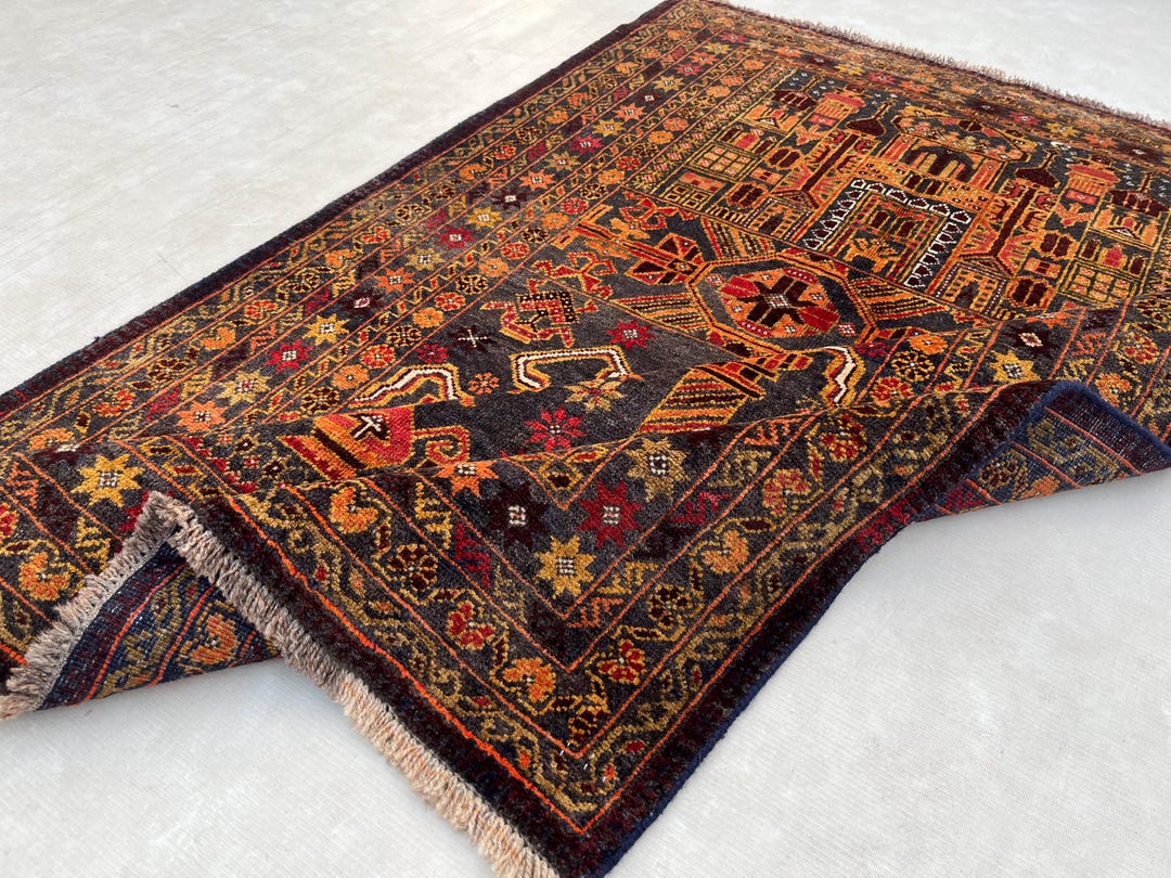 3.2 X 4.5 Antique Baluchi Prayer Rug - Handmade Wool Tribal Rug - Etsy