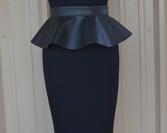 Peplum Belt Faux Leather 5 or 7 inch