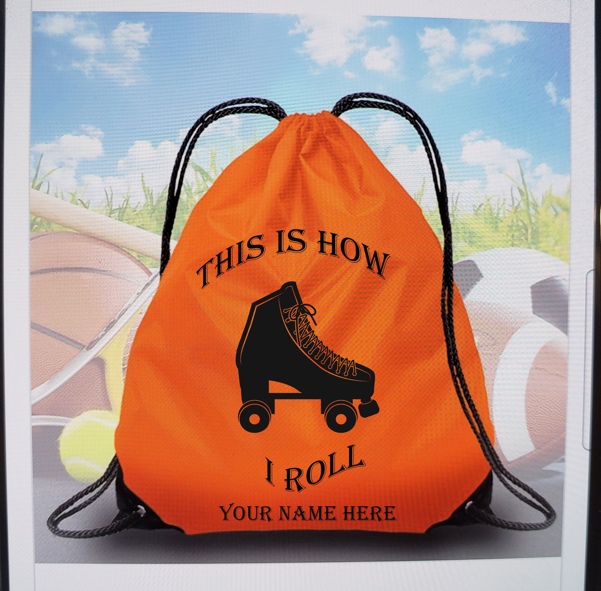 Drawstring Backpack Roller Skate Accessories Etsy