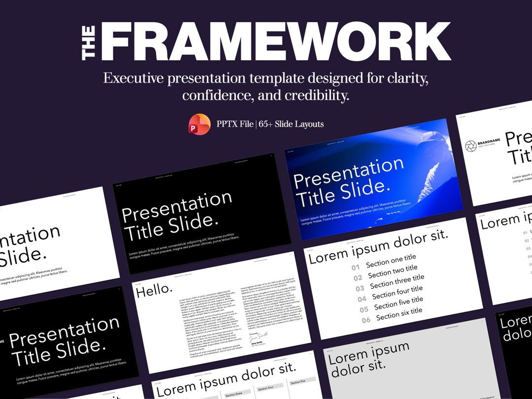 The Framework – Clean Executive Powerpoint Presentation Template (68 ...