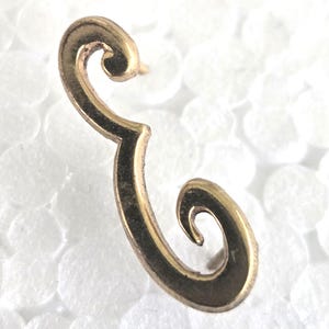 Vintage Gold Tone Brass Initial Letter E - Garment Applique
