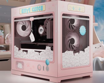Custom PC Case Skin, Claw Machine Vinyl Decal, Kawaii Computer Sticker