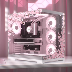 Custom Sakura PC Case Skin, Japanese Cherry Blossom Decal, Flower Sticker for Computer