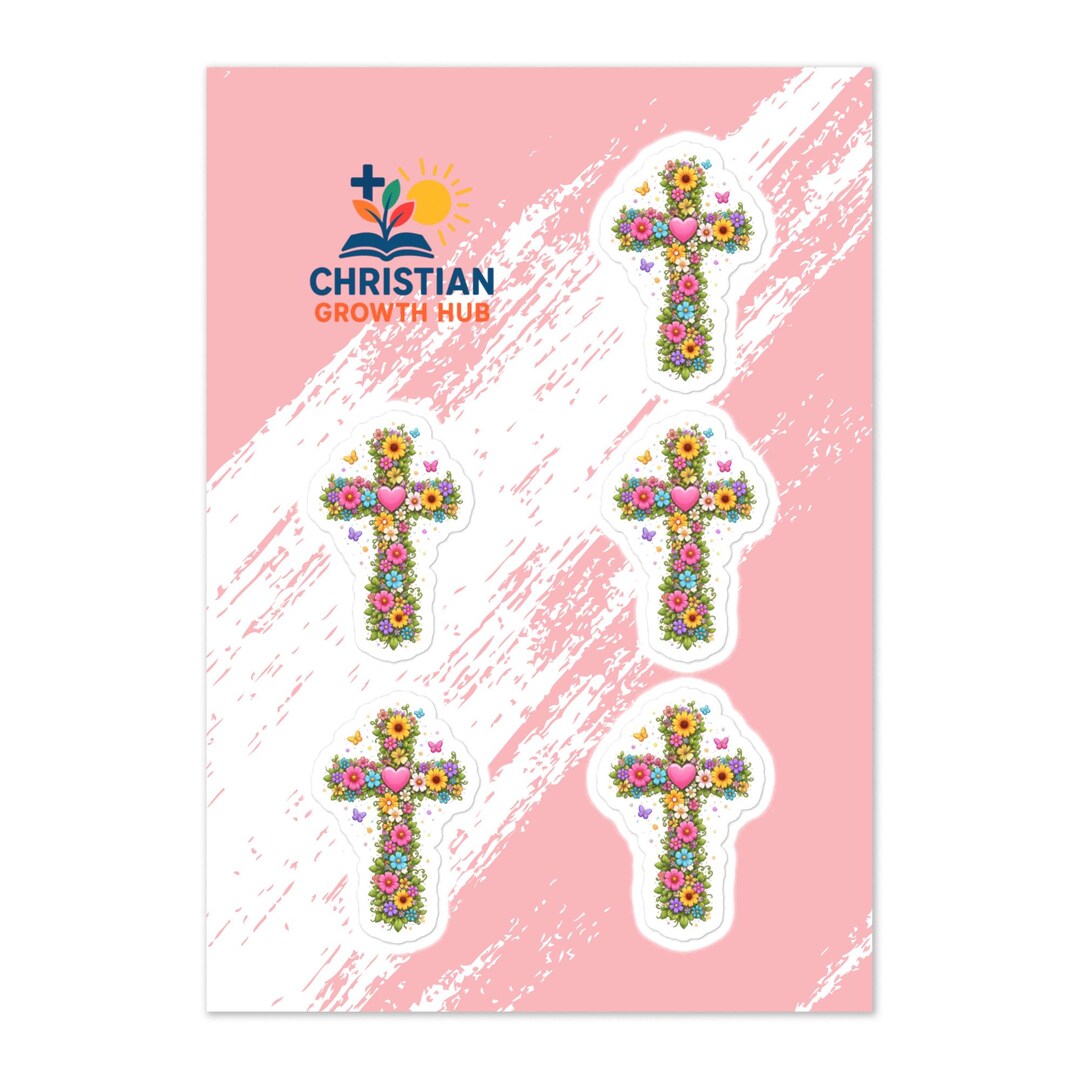 Colorful Christian Cross Sticker Sheet Vinyl Decals - Etsy