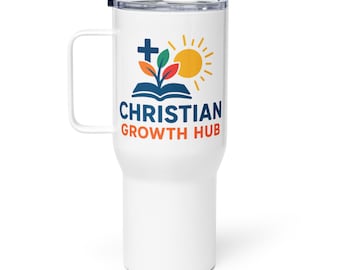 Christian Growth Hub Travel Mug with Lid Faith Inspired Gift for Christians