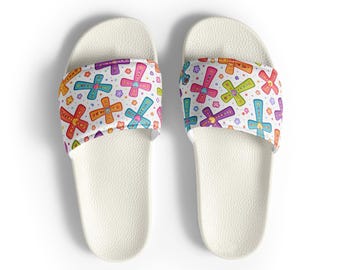 Buntes Christian Kreuz Damen Folien Sandalen Flip Flops Riemen