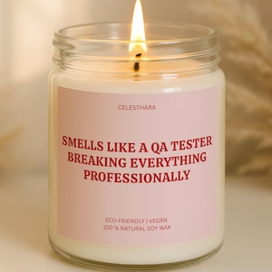 Tech Professional Gift Funny Office Humor Candle Software Tester Lifestyle Relaxation Decor Unique Coworker Present Developer Culture