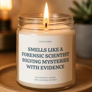 Vela de regalo para amantes de la ciencia, humor forense, resolución de misterios, decoración, relajación, motivación para el estudio, regalo único, idea de estilo de vida de analista