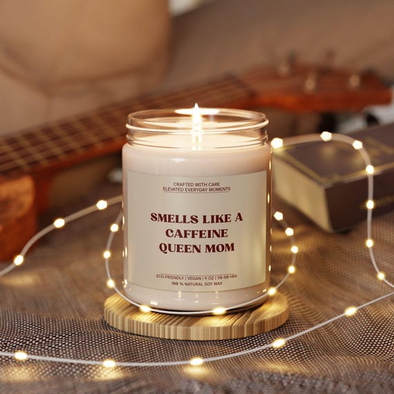 Funny Coffee Mom Gift Candle Unique Mother Present Caffeine Lover Home Scent Decor Birthday Christmas Mothers Day Idea