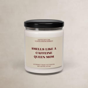 Funny Coffee Mom Gift Candle Unique Mother Present Caffeine Lover Home Scent Decor Birthday Christmas Mothers Day Idea image 6