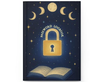 Cuaderno de registro de contraseñas de las fases lunares (tapa dura)