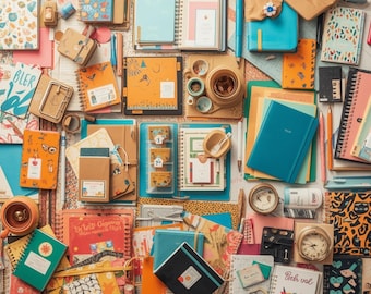 Paquete de más de 100 planificadores y diarios, maquetas y plantillas