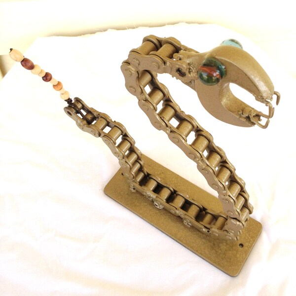 Welded Chain Metal Snake Sculpture