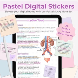Notepad for temporary reminders, colorful stickers for digital notebooks & planners - PNG for students
