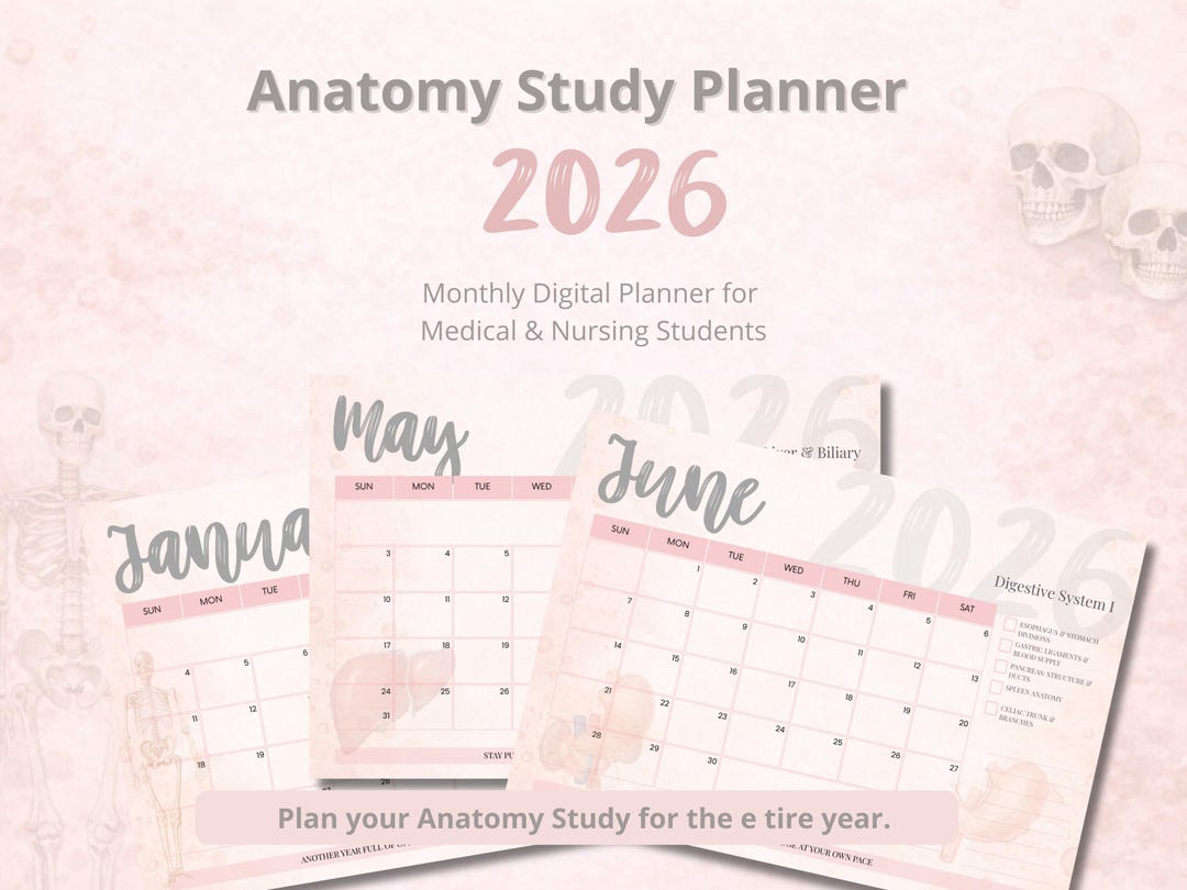 Anatomy Study Planner 2026 – Digital Anatomy Planner for Medical &amp; Nursing Students - Etsy