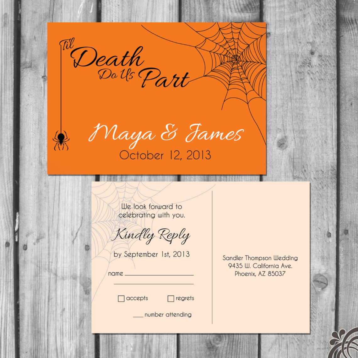Halloween Themed Wedding Invitations Set | Etsy