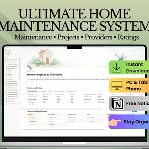 Controle de manutenção residencial | Modelo Notion, Sistema de reparos