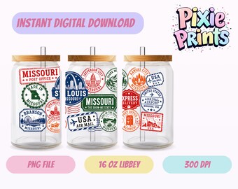 Envoltura para vaso Libbey, descarga digital UV DTF, sublimación, descarga digital.