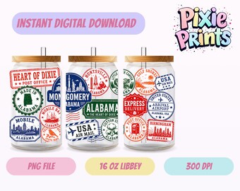 Envoltura para vaso Libbey, descarga digital UV DTF, sublimación, descarga digital.
