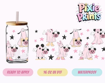 Diseño mágico de Halloween con impresión UV para vasos térmicos (DTF) el mismo día.