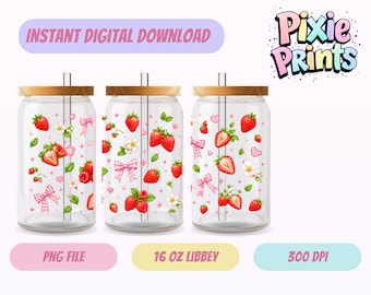 Envoltura para vaso Libbey, descarga digital UV DTF, sublimación, descarga digital.