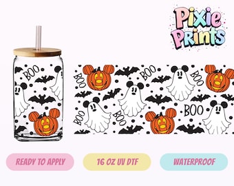 Diseño mágico de Halloween con impresión UV para vasos térmicos (DTF) el mismo día.