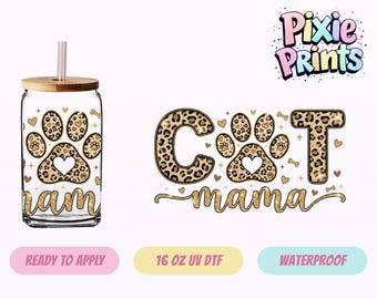Envoltura para vaso con impresión UV DTF para mamá y mamá, el mismo día, UVDTF