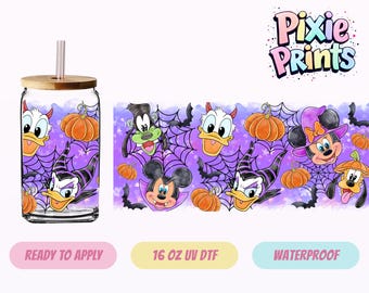 Diseño mágico de Halloween con impresión UV para vasos térmicos (DTF) el mismo día.