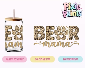Envoltura para vaso con impresión UV DTF para mamá y mamá, el mismo día, UVDTF