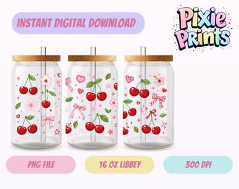 Envoltura para vaso Libbey, descarga digital UV DTF, sublimación, descarga digital.