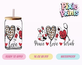 Envoltura para vaso con impresión UV DTF de profesiones, enfermera, profesora, médica, calcomanía para taza el mismo día