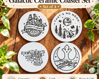 Galaxy Inspired Coaster Set of 4 Ceramic Home Decor